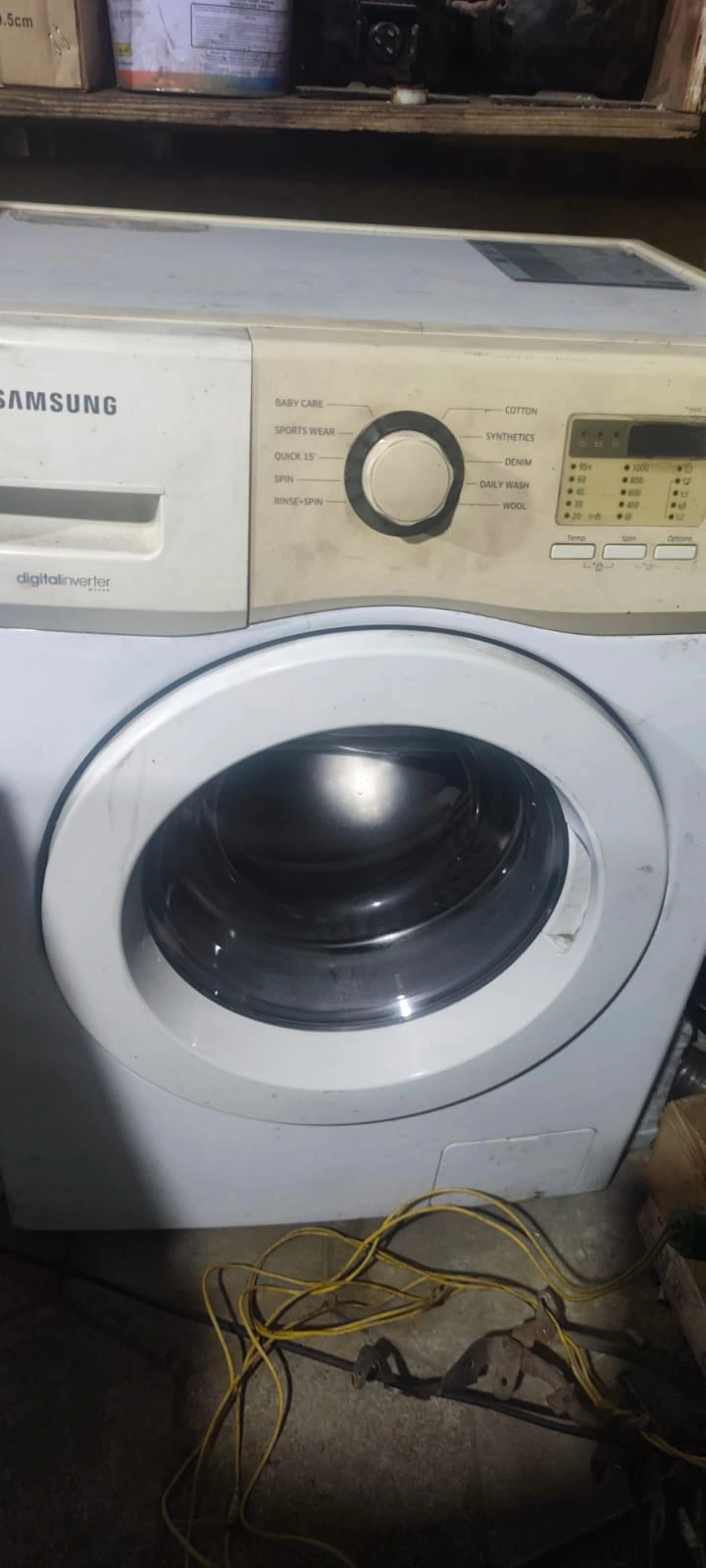 Samsung digital inverter front-load washing machine received for repair